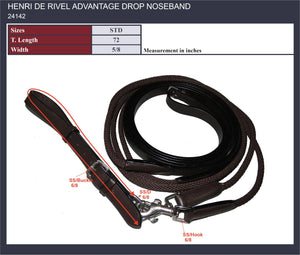 Henri de Rivel Advantage Draw Reins - Rounded Nylon / Leather Snap - Havana