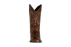 TuffRider Ladies Moran Square Toe Western Boot- Brown- 11