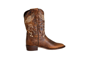 TuffRider Children's Sequoia Square Toe Western Boot- Brown- 1C