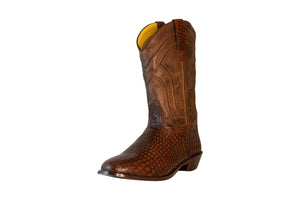 TuffRider Men's Hayden Wide Round Toe Western Boot- Brown- 10