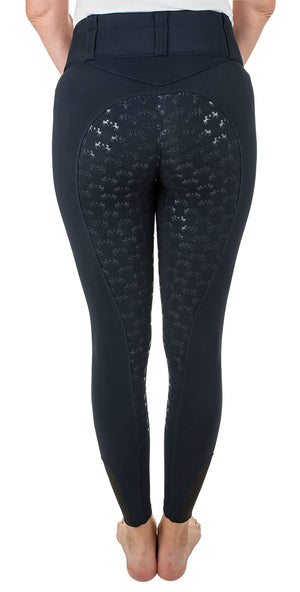 Equine Couture Ladies Nicole 3 Season Silicon Full Seat Breeches- Black-30