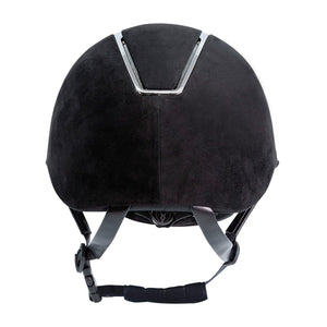 Tipperary Windsor with MIPS Wide Brim - Black UltraSuede Shell w/ Chrome Trim and Black UltraSuede Top- Medium