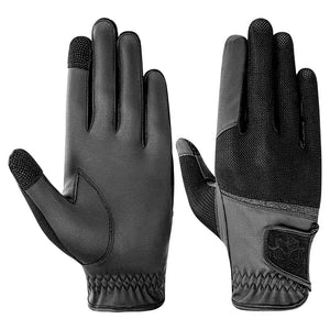 Equine Couture Aerocool Touch Screen Riding Gloves with Glitter-Black-S