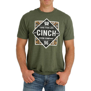 Cinch Men's Short Sleeve Aztec Tee- Juniper l-S