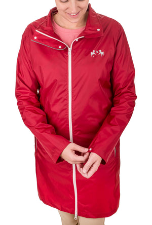 Equine Couture Ladies Downpour Rain Jacket- Red- XS