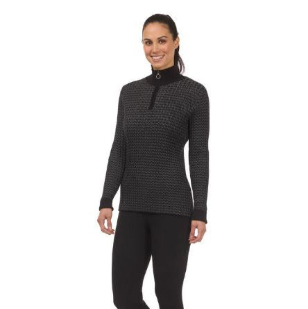 Kerrits Quarter Zip Herringbone Sweater