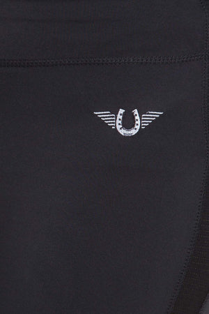 TuffRider Ladies Ventilated Schooling Tights - Black w/ Black - M