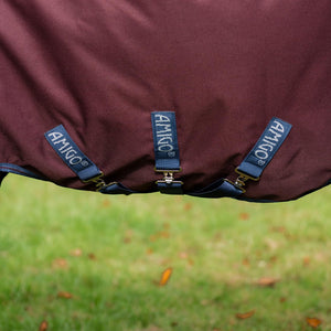 Amigo® 1200D Turnout 100g - Burgundy/Navy & Titanium Grey, 87