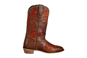 TuffRider Ladies Signa Square Toe Western Boot- Brown- 9