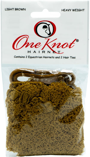 ONE KNOT One Knot Heavy Hair Net - Light Brown 2PK
