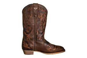 TuffRider Ladies Jackson Square Toe Western Boot- Brown- 9