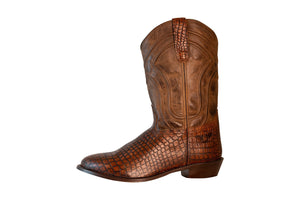 TuffRider Men's Hayden Wide Round Toe Western Boot- Brown- 10