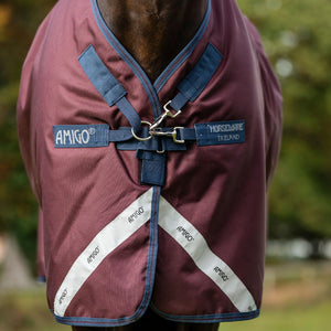 Amigo® 1200D Turnout 100g - Burgundy/Navy & Titanium Grey, 87