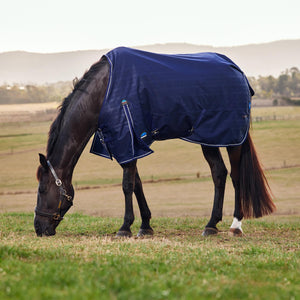 WEATHERBEETA COMFITEC PRELIM TURNOUT 100G NAVY EMBOSSED PLAID 51"