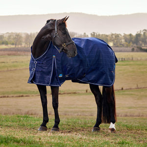 WEATHERBEETA COMFITEC PRELIM TURNOUT 100G NAVY EMBOSSED PLAID 48"
