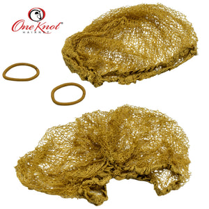 ONE KNOT One Knot Heavy Hair Net - Light Brown 2PK