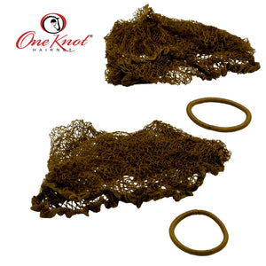 ONE KNOT One Knot Heavy Hair Net - Light Brown 2PK