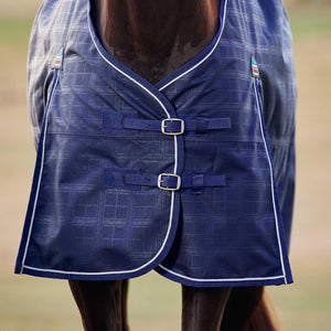 WEATHERBEETA COMFITEC PRELIM TURNOUT 100G NAVY EMBOSSED PLAID 51"