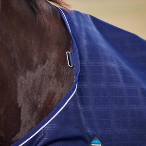 WEATHERBEETA COMFITEC PRELIM TURNOUT 100G NAVY EMBOSSED PLAID 63"