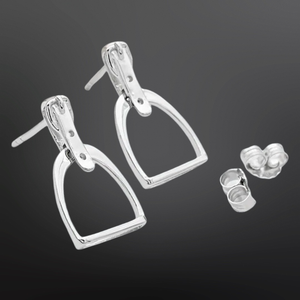 Westrian International - Sterling Silver English Equestrian Stirrup Leathers Earrings