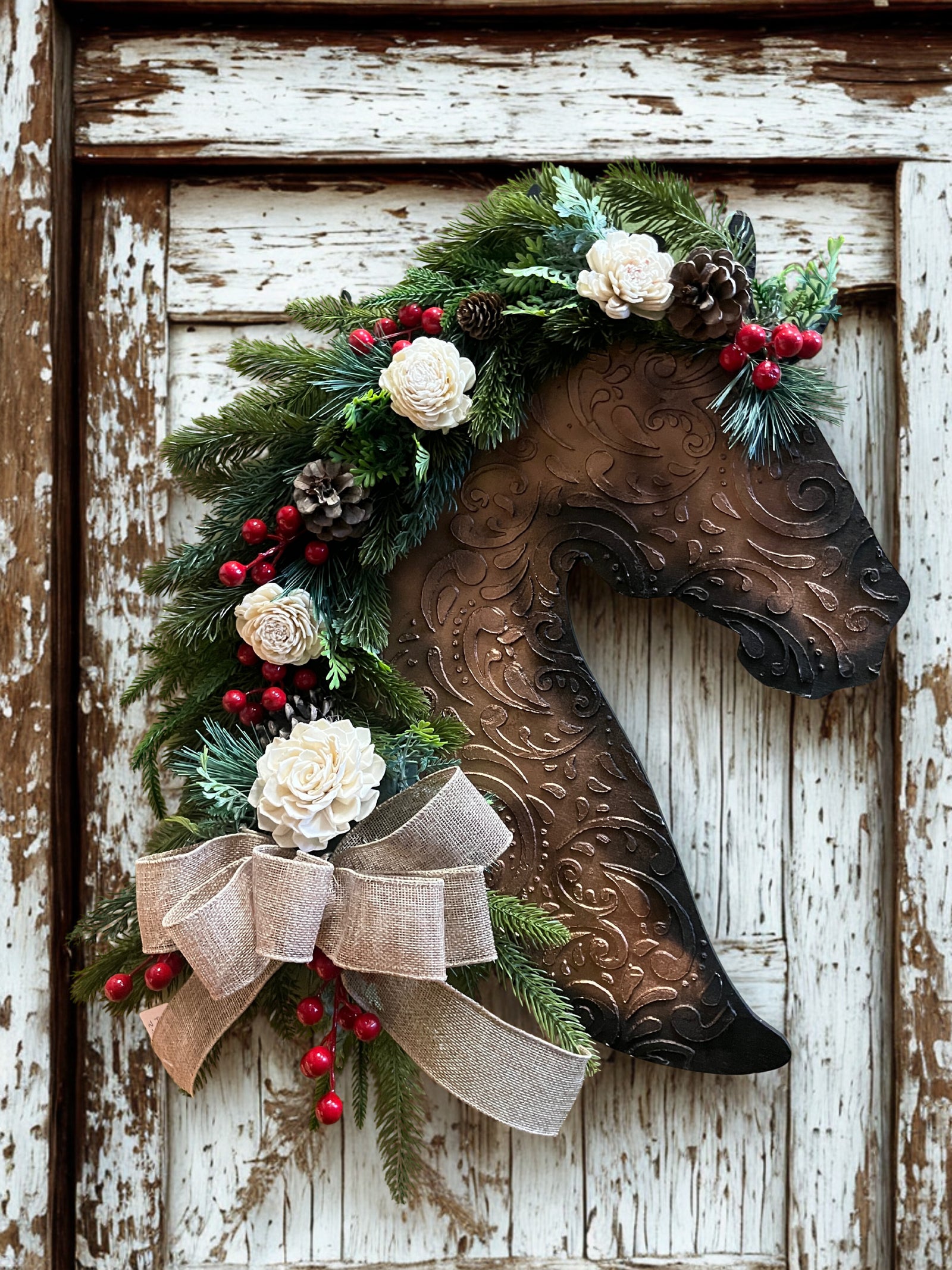 Horse Head Christmas Wreath