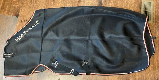 GENTLY USED- Horseware Rambo Airmax Cooler with Disc Front Closure BLACK SIZE 69IN