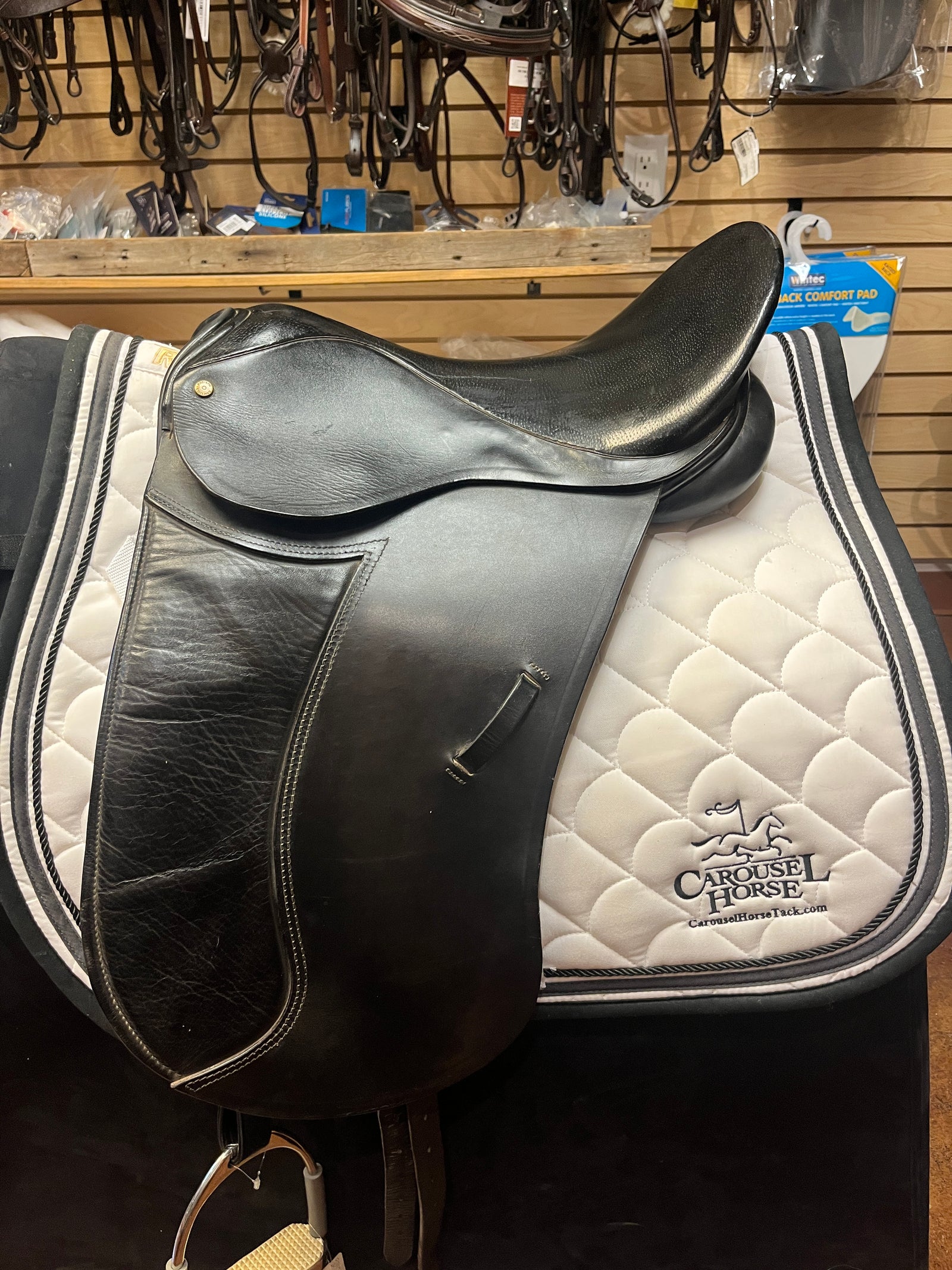 USED Pastene Dressage Saddle - 17" Seat Wide Tree