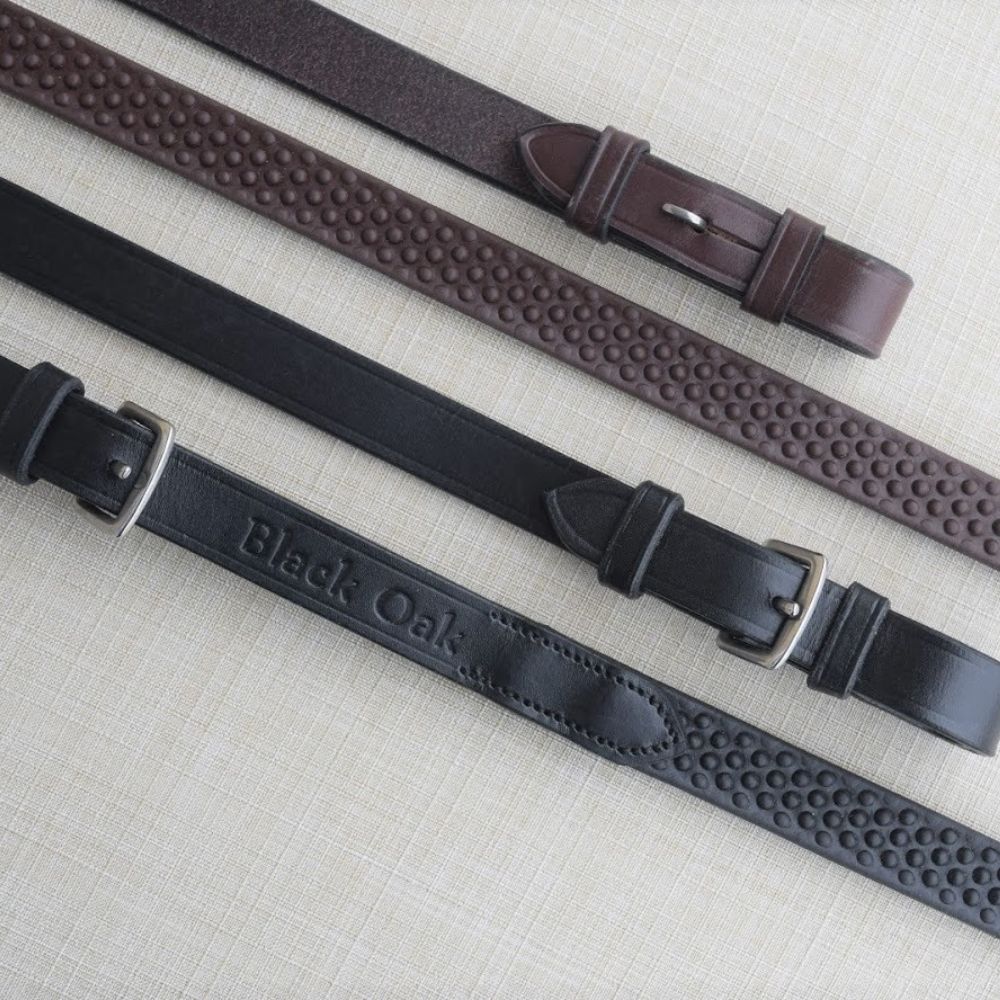 KL Select Black Oak Pebble Grip Reins Without Stops