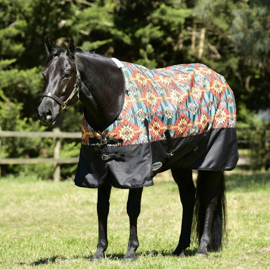 WeatherBeeta ComFiTec Essential Standard Neck Lite Turnout-WESTERN SUNSET PRINT