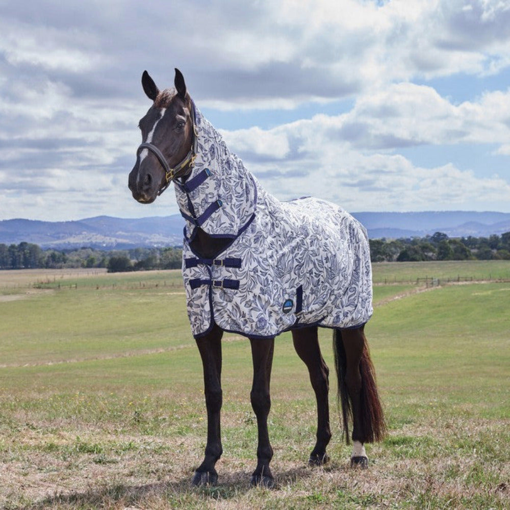WeatherBeeta ComFiTec Limited Edition Fly Sheet Combo White/Navy Floral Print