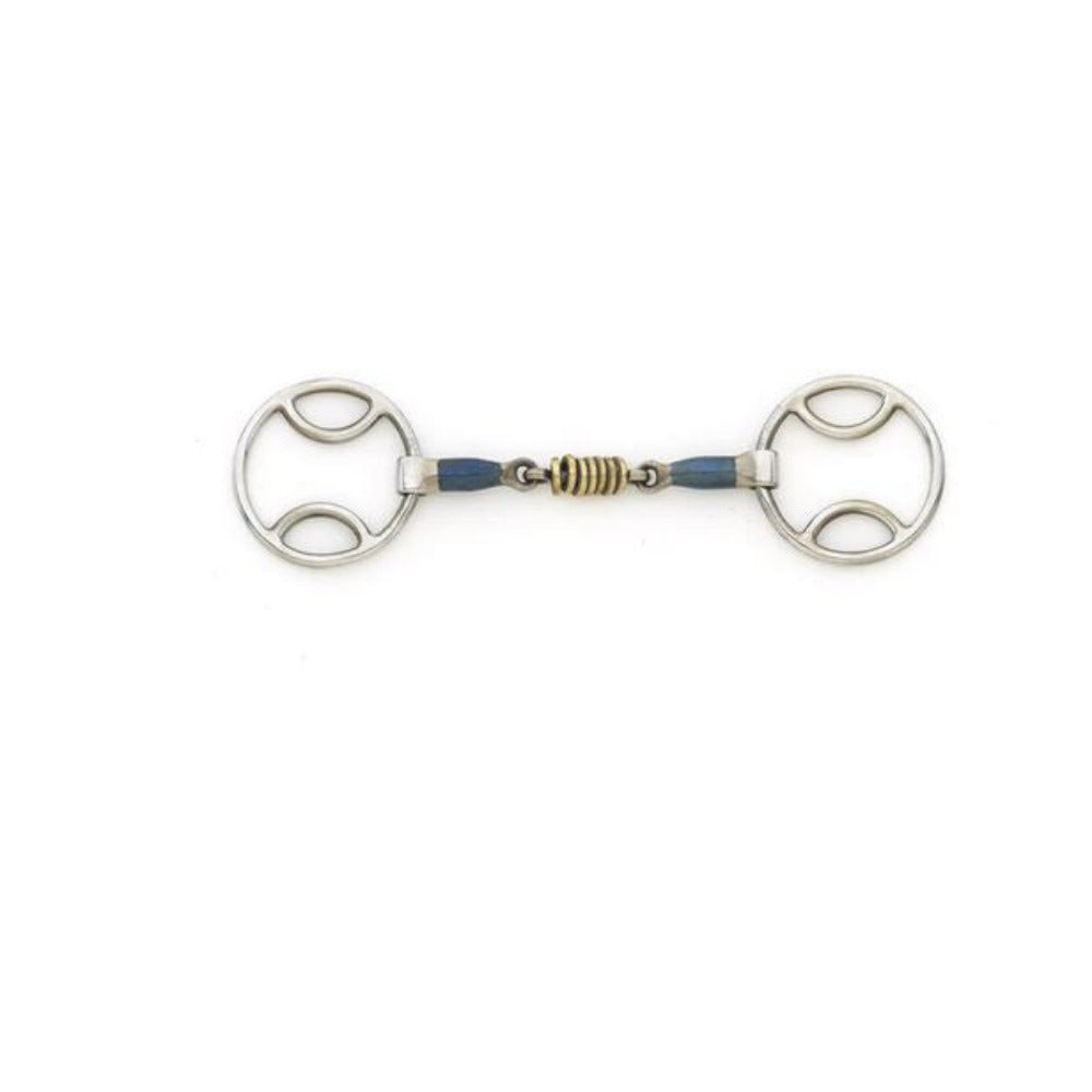 Centaur® Blue Steel Loop Ring Gag Bit with Brass Rollers