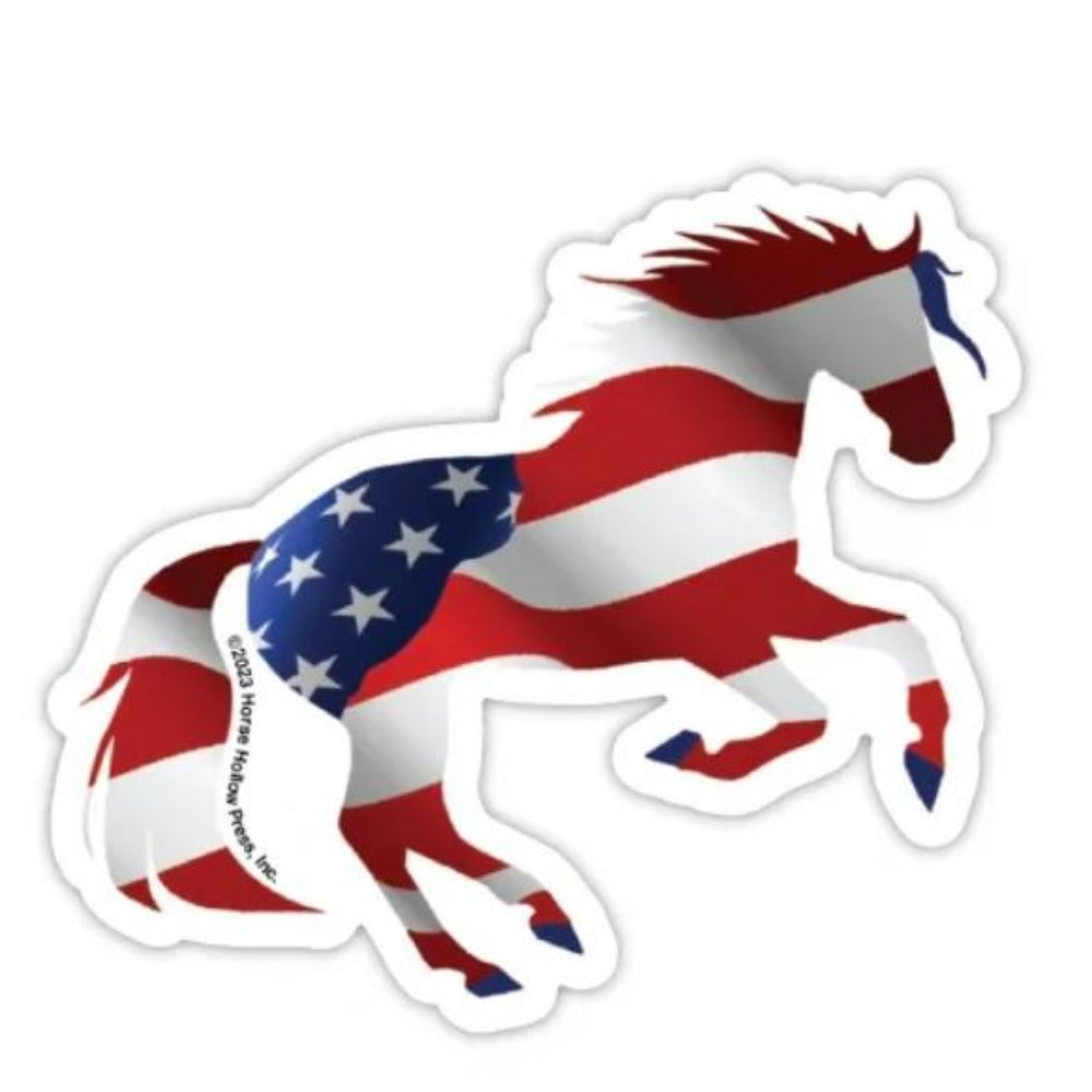 Horse Hollow Press 3-Inch Die-Cut Sticker-Patriotic Horse