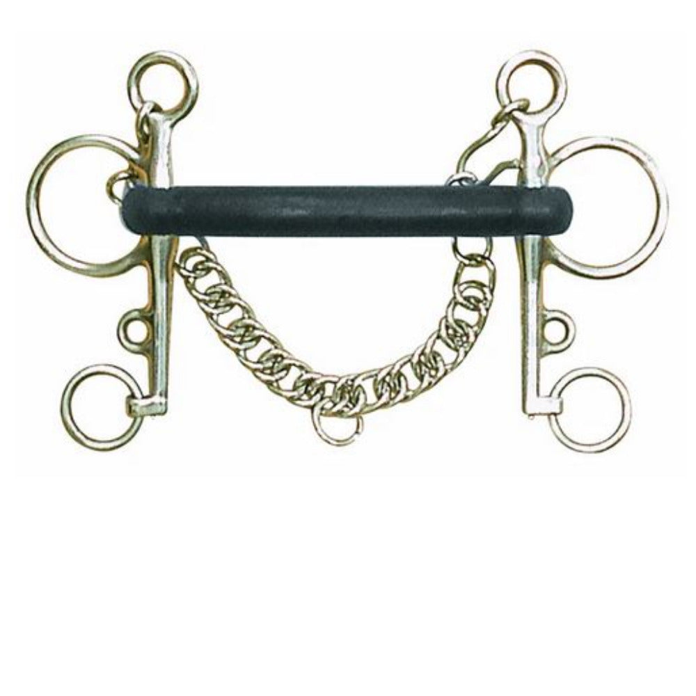 Centaur Stainless Steel Soft Rubber Mullen Mouth Pelham Bit