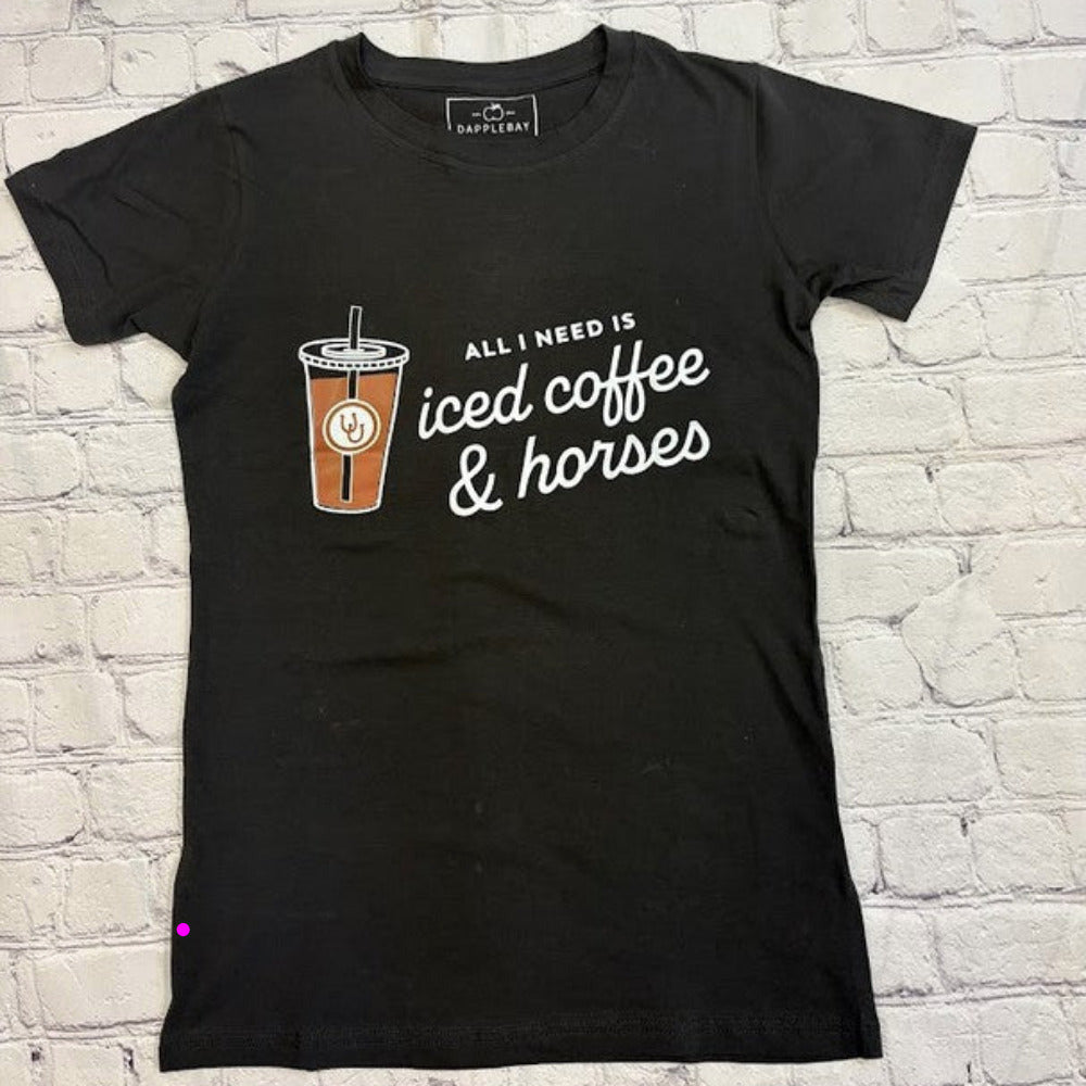 NEW WITH DEFECT Dapplebay Iced Coffee & Horses Tee