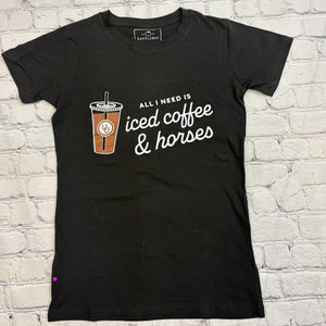 NEW WITH DEFECT Dapplebay Iced Coffee & Horses Tee