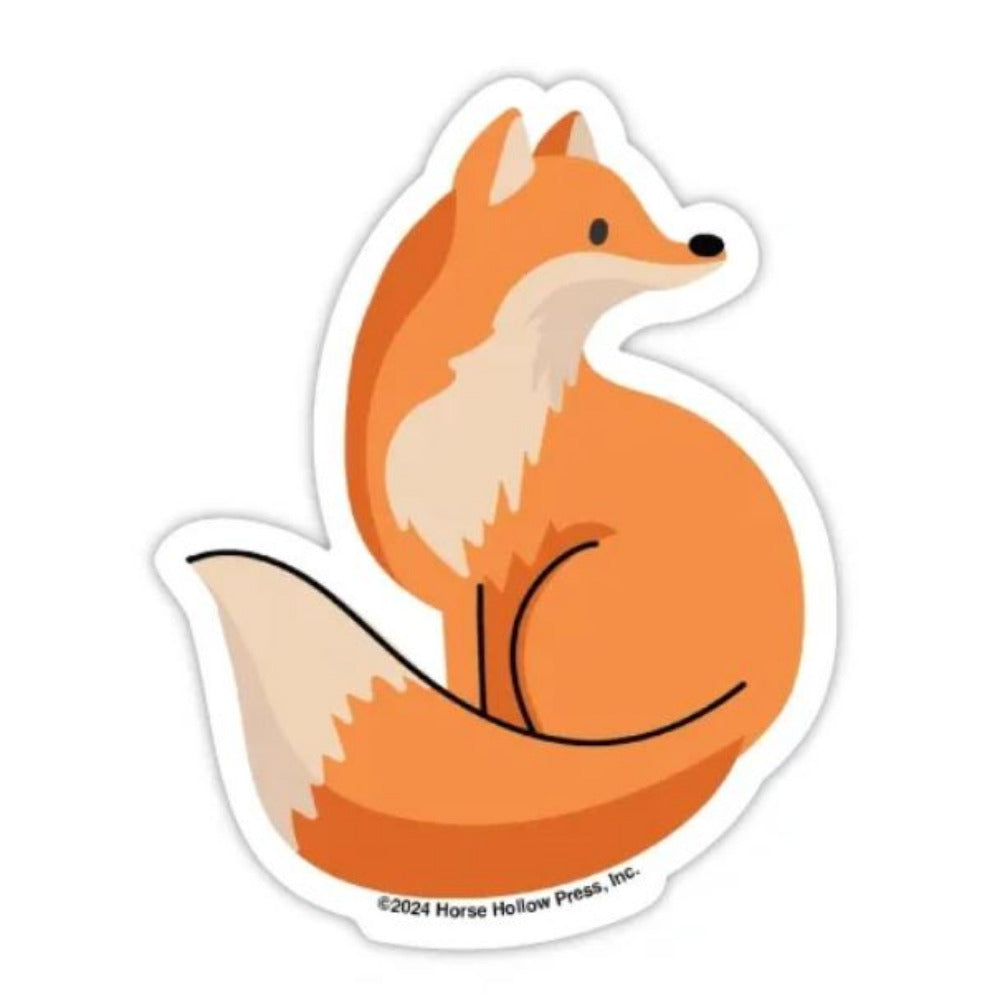Horse Hollow Press 3-Inch Die-Cut Sticker-Fox with Line