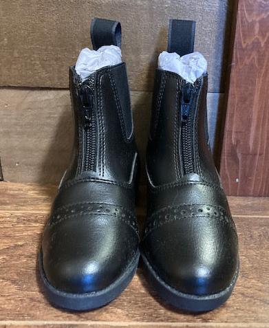 EquiStar All-Weather Synthetic Zip Paddock Boot - Child's BLACK SIZE 8 NEW WITHOUT BOX