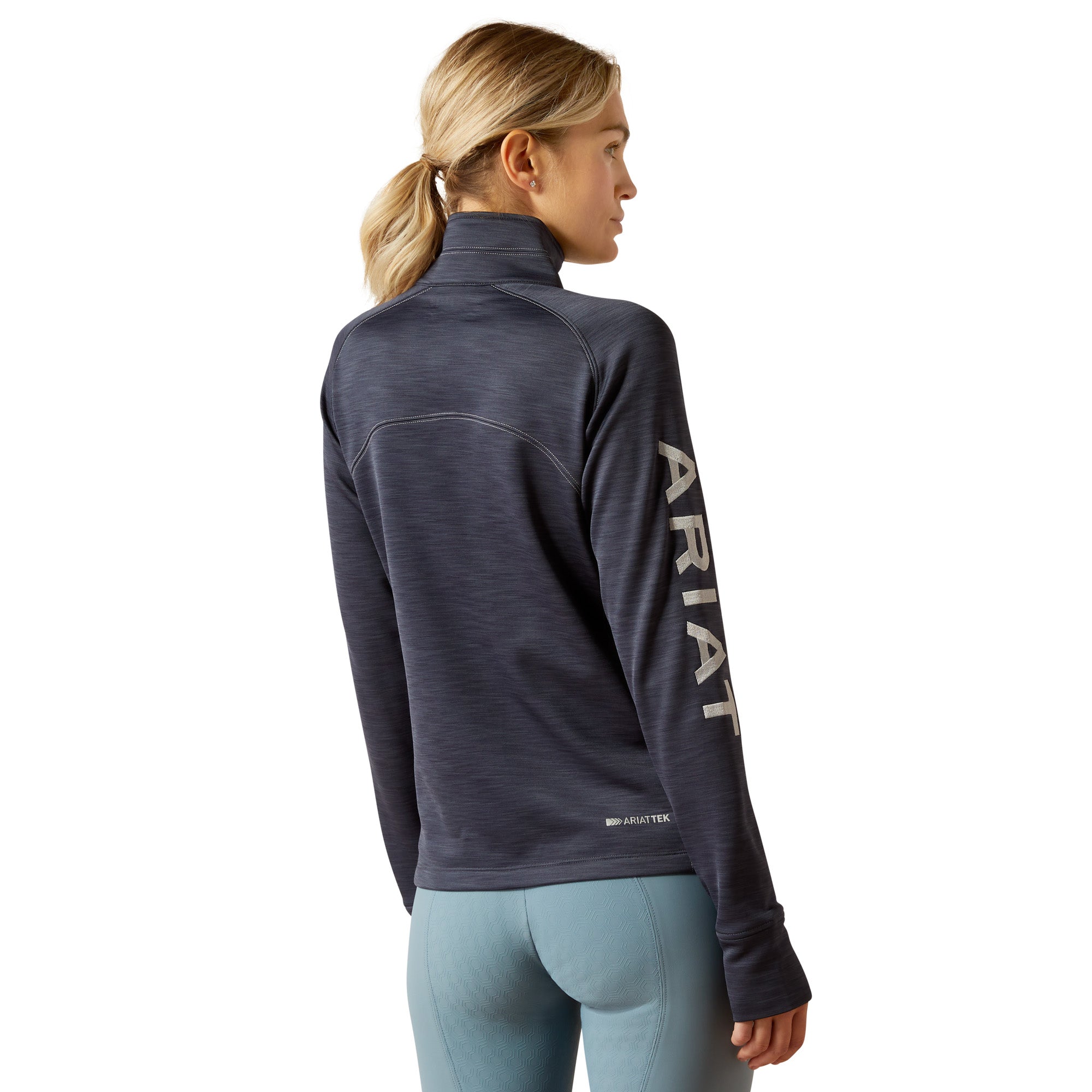 Ariat Ladies TEK Team 1/2 Zip Sweatshirt- Ombre Blue Heather CLOSEOUT