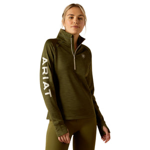 Ariat Ladies TEK Team 1/2 Zip Sweatshirt- Winter Moss CLOSEOUT