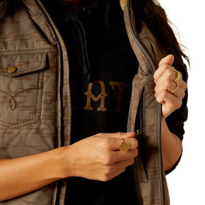 Ariat Ladies Grizzly Quilted Vest- Banyan Bark CLOSEOUT