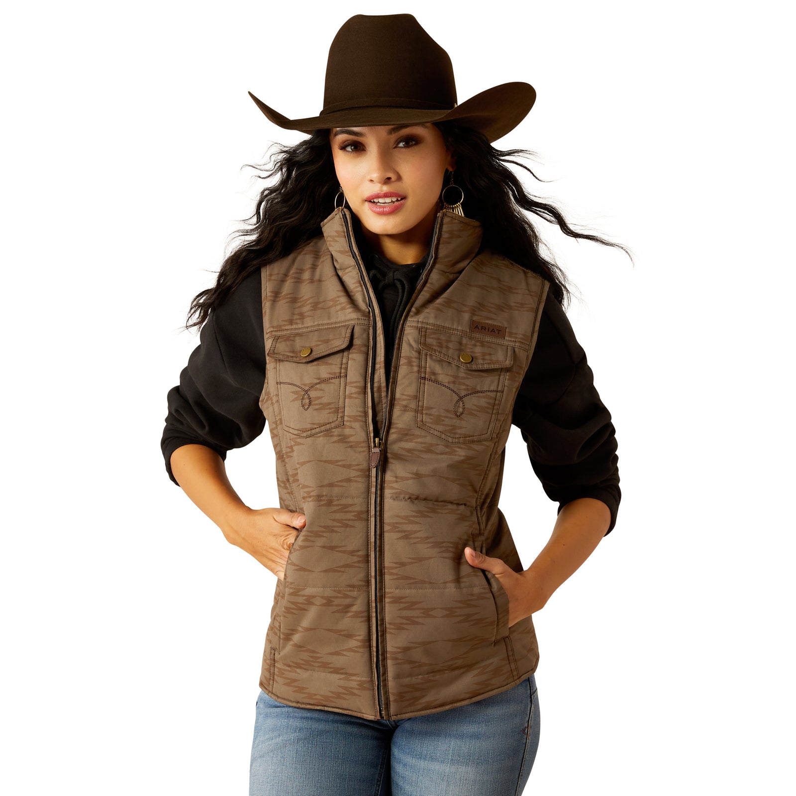 Ariat Ladies Grizzly Quilted Vest- Banyan Bark CLOSEOUT