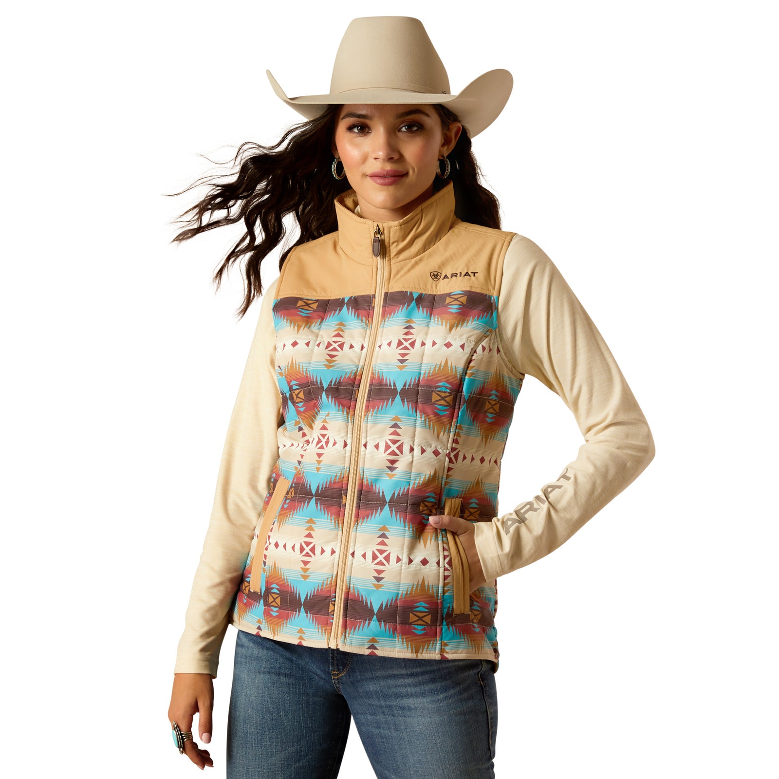 Ariat Ladies Crius Insulated Vest-  Serrano Southwest Print CLOSEOUT