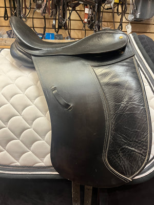 USED Pastene Dressage Saddle - 17" Seat Wide Tree