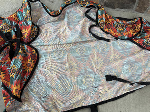 GENTLY USED-Weatherbeeta Comfitec Essentail Mesh II Combo Neck Fly Sheet- Western Sunset Size 66"