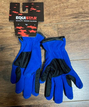 Equistar Child Horse n Heart Fleece Glove NEW WITH DEFECT BLUE SIZE MEDIUM