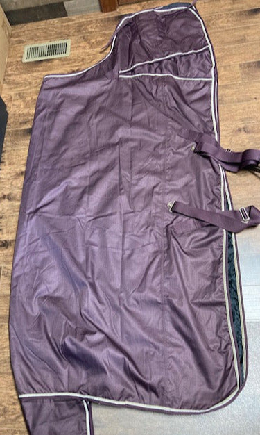 GENTLY USED- Horze Lightweight Turnout GRAPE/TAN 78IN
