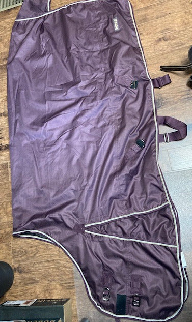 GENTLY USED- Horze Lightweight Turnout GRAPE/TAN 78IN