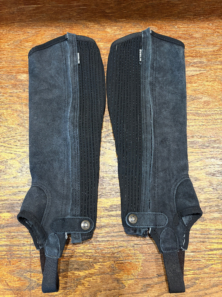 GENTLY USED Dublin Suede Half Chaps II- Adult Black XS