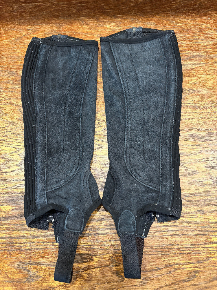 GENTLY USED Dublin Suede Half Chaps II- Adult Black XS