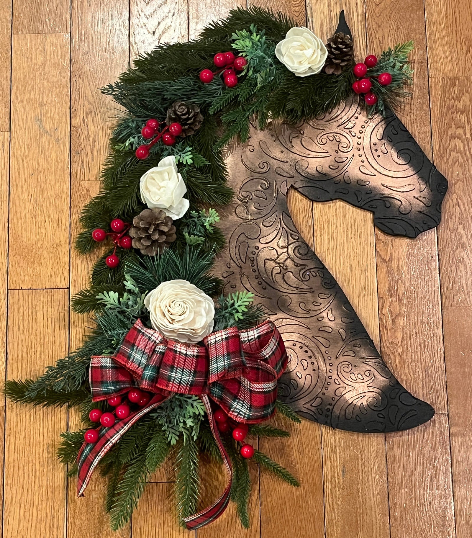 Horse Head Christmas Wreath